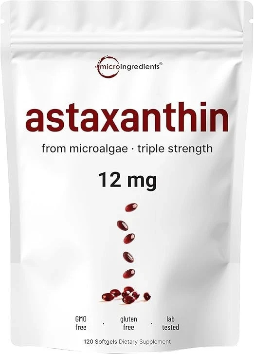 1-3 PACK Astaxanthin 120 Softgels 12mg - Supports Eye Health and Joint Health