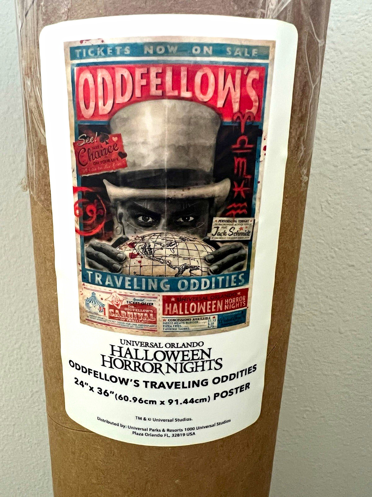 Universal Studios HHN Oddfellow's Traveling Oddities Poster 24x36