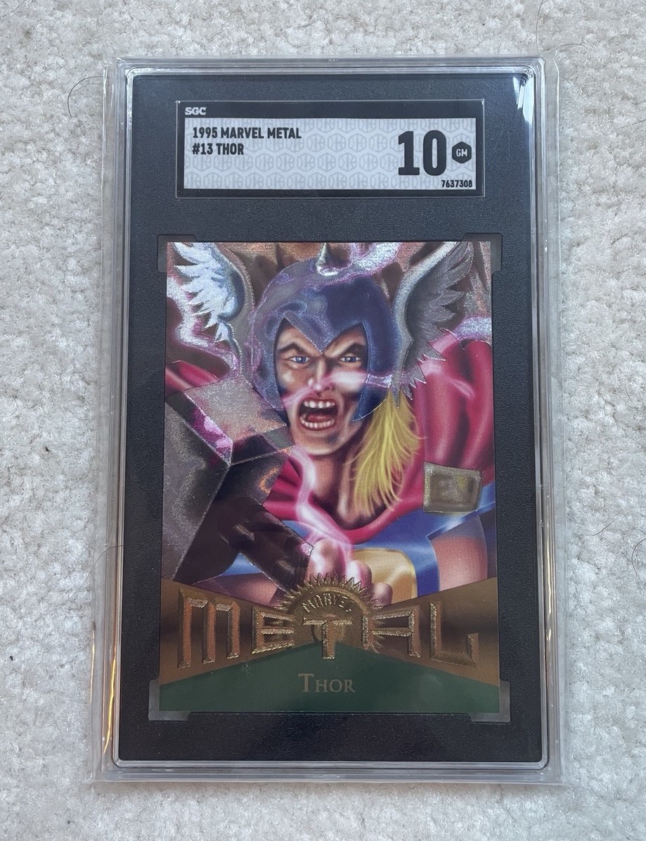 1995 Marvel Metal #13 Thor ~SGC 10~ POP 2 RARE Marvel Metal rc Avengers THOR 1995 Marvel Metal #13 Thor ~SGC 10~ POP 2 RARE Marvel Metal rc Avengers THOR