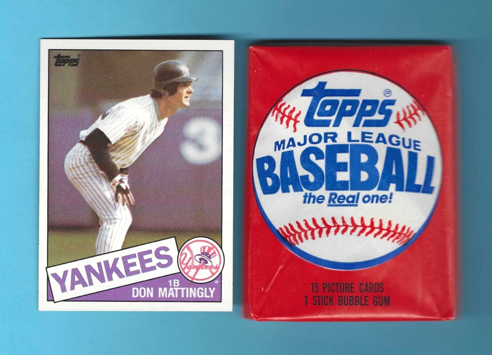 1985 Topps Baseball No Date Wax Pack, BBCE + 1985 Topps Don Mattingly #665 Card
