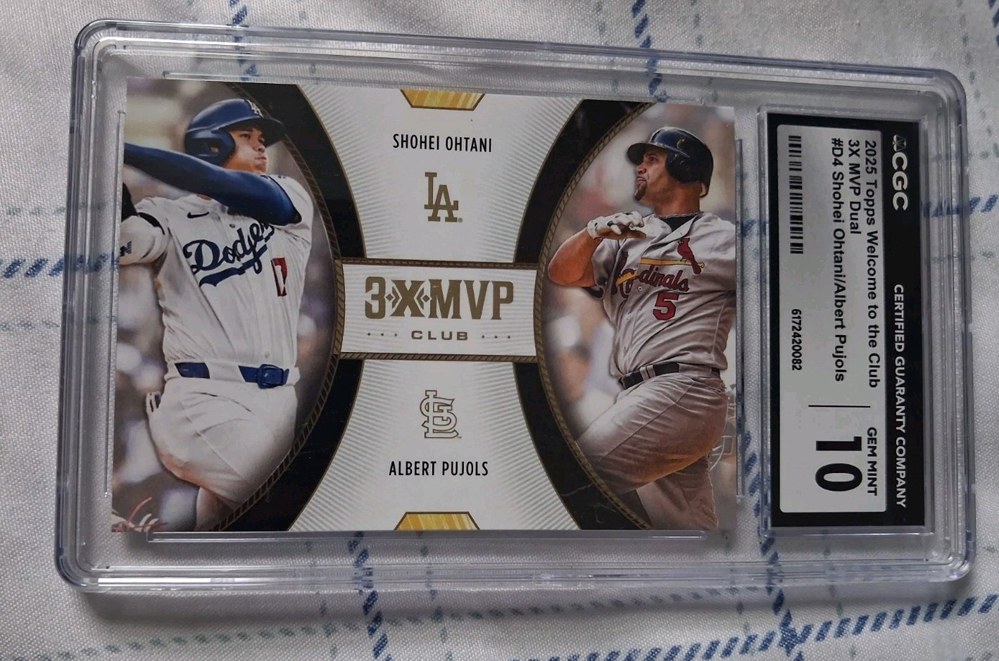 2025 Topps Welcome to the Club: 3XMVP Shohei Ohtani / Albert Pujols Dual CGC 10 2025 Topps Welcome to the Club: 3XMVP Shohei Ohtani / Albert Pujols Dual CGC 10