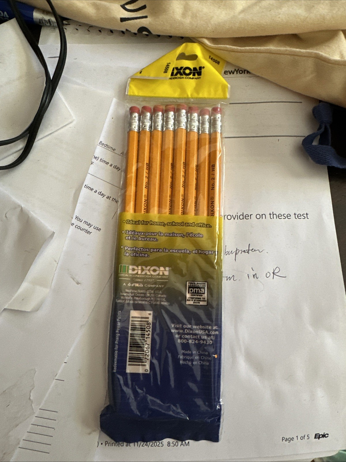 Pencils 1 PACK OF 8 DIXON TICONDEROGA NO. FACTORY SEALED NIP - Classic 