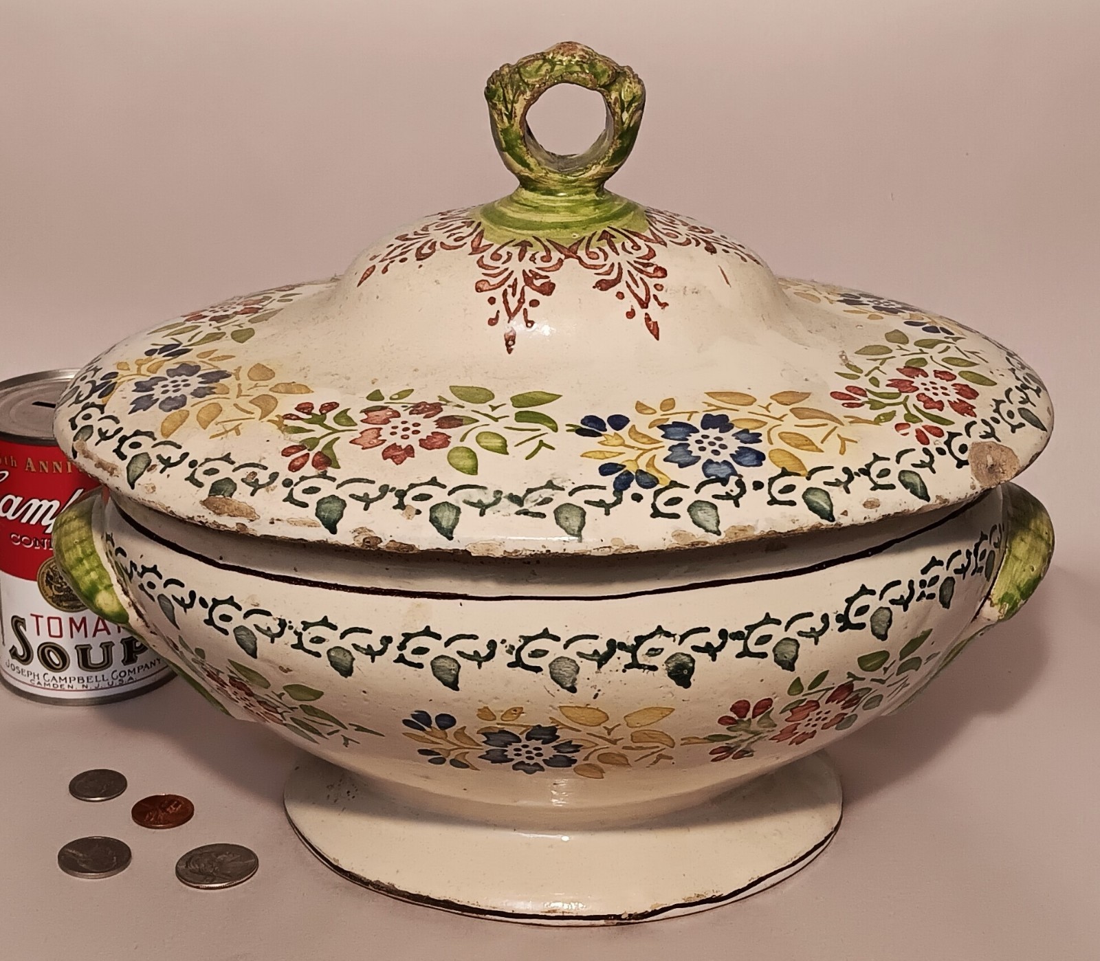 18th century antique french pottery covered bowl tureen soup vtg chowder kitchen 18th century antique french pottery covered bowl tureen soup vtg chowder kitchen