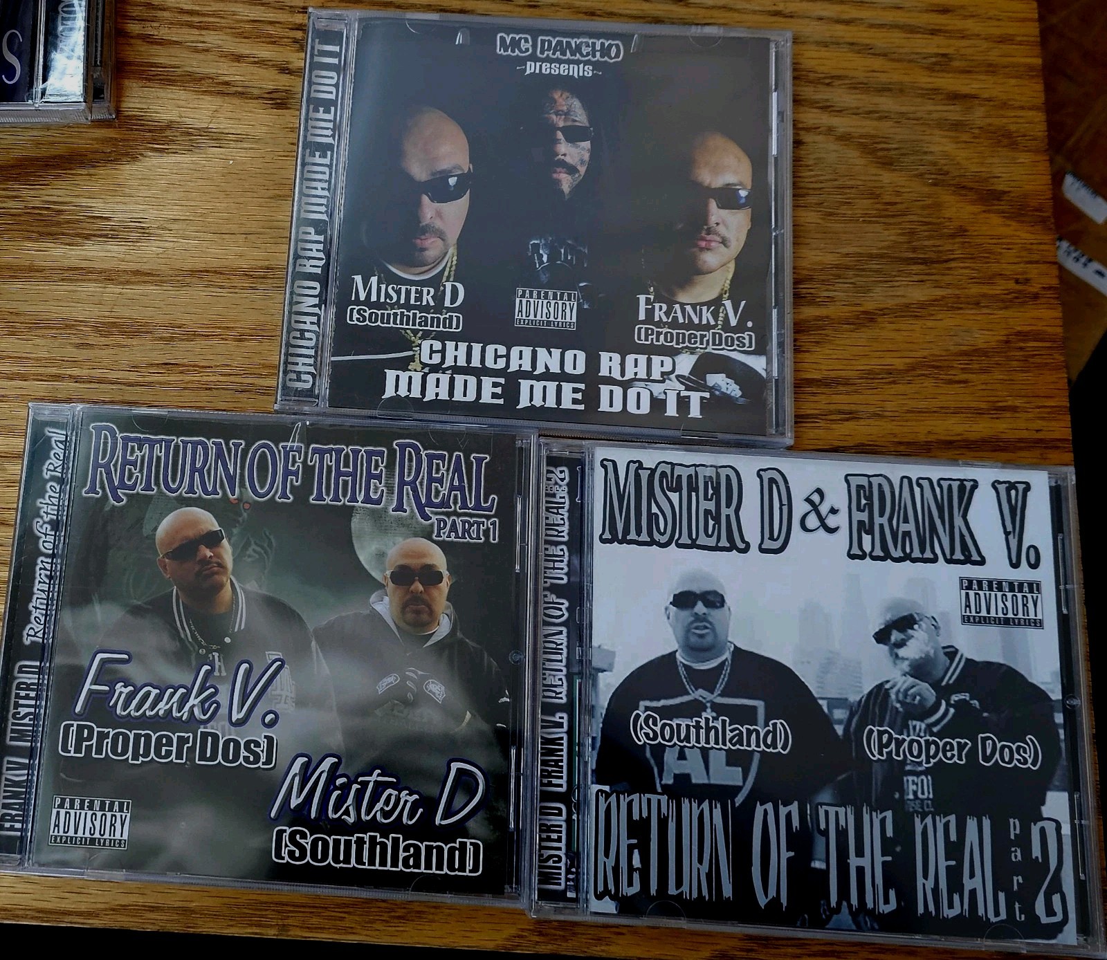 Mister D Frank V RETURN OF THE REAL 1 & 2. & CHICANO RAP MADE ME DO IT 3 CDS Mister D Frank V RETURN OF THE REAL 1 & 2. & CHICANO RAP MADE ME DO IT 3 CDS