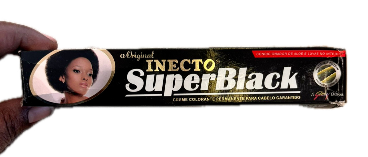 Inecto Super Black Permanent Hair Color Cream with Aloe Conditioner and Gloves
