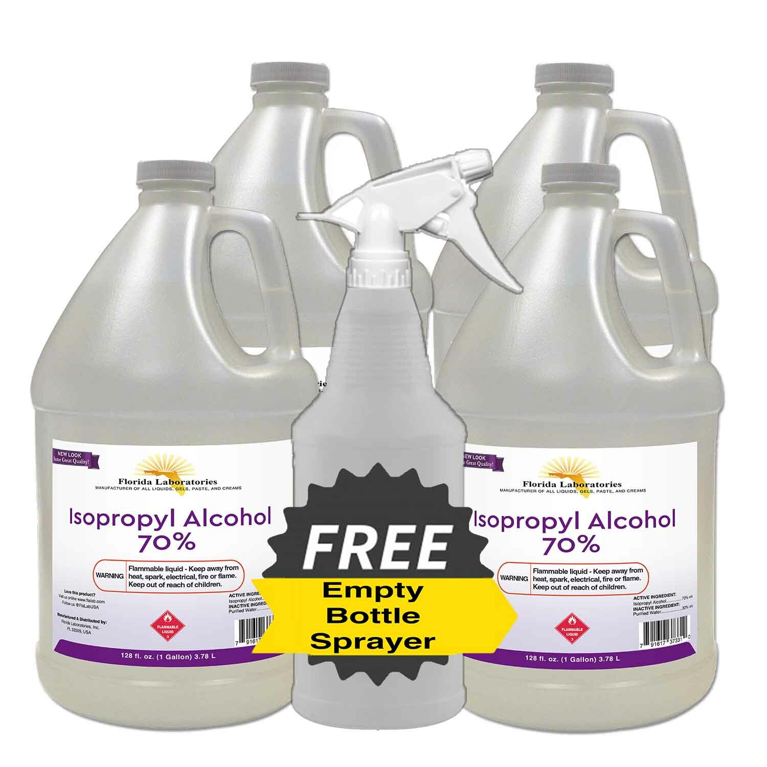 ISOPROPYL ALCOHOL 70% 4 Gallons USA Made  & Sprayer Rubbing Alcohol