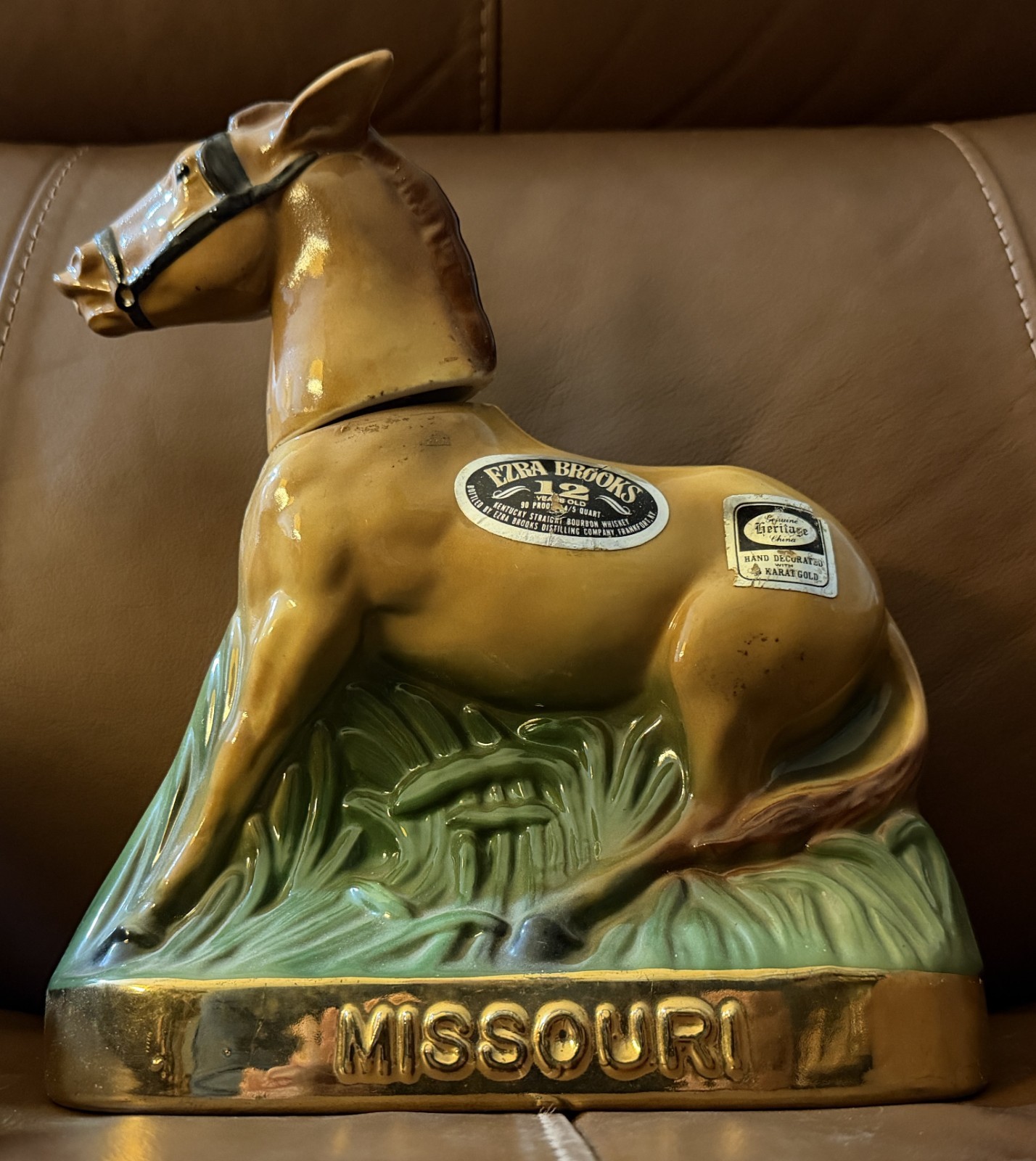 VINTAGE 1971 EZRA BROOKS MISSOURI MULE DECANTER VINTAGE 1971 EZRA BROOKS MISSOURI MULE DECANTER