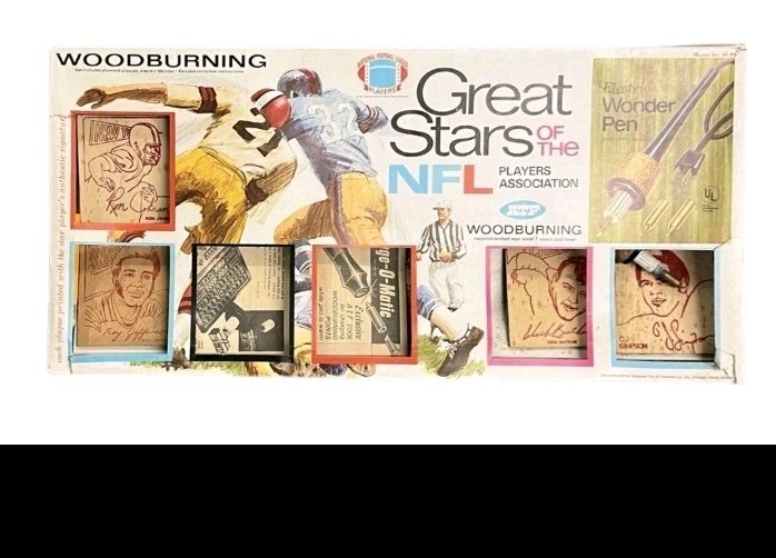 Terry Bradshaw -1971 Great Stars of the NFL ATF Woodburning Set in Original Box 