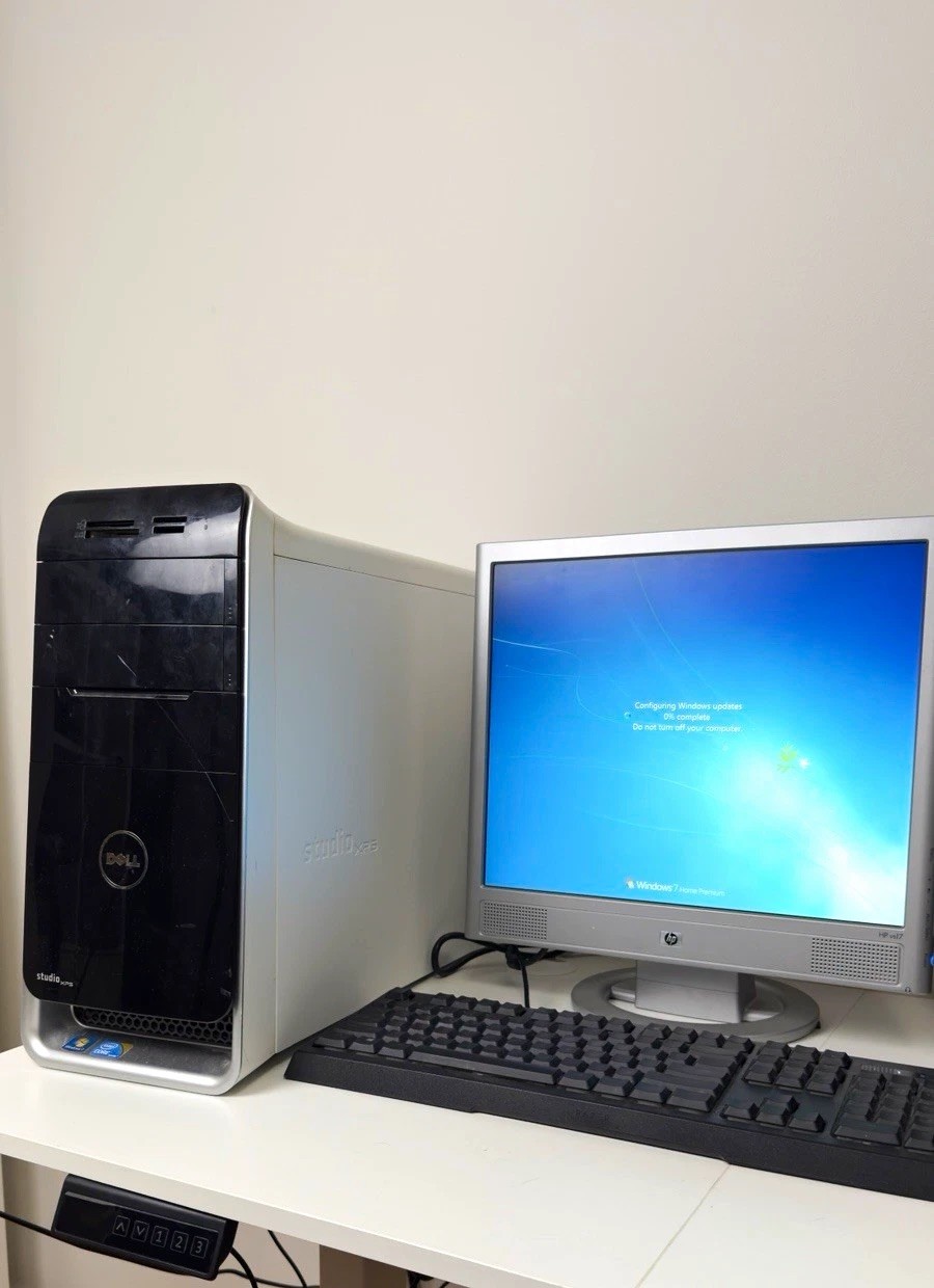 Vintage Dell Studio XPS Desktop Tower, Windows 7 Home Premium, Black/Silver