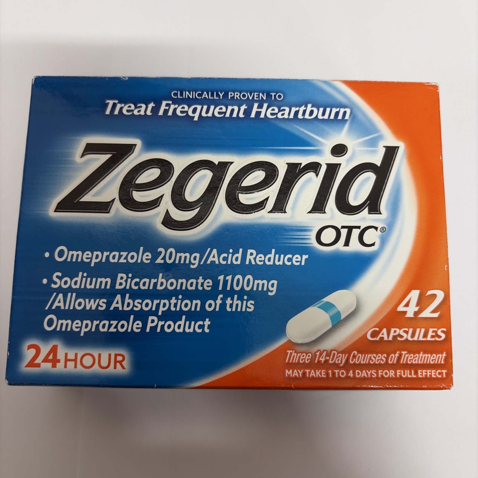 Zegerid OTC Heartburn Relief 20mg Capsules 42 Caps Total Exp. 5/27+