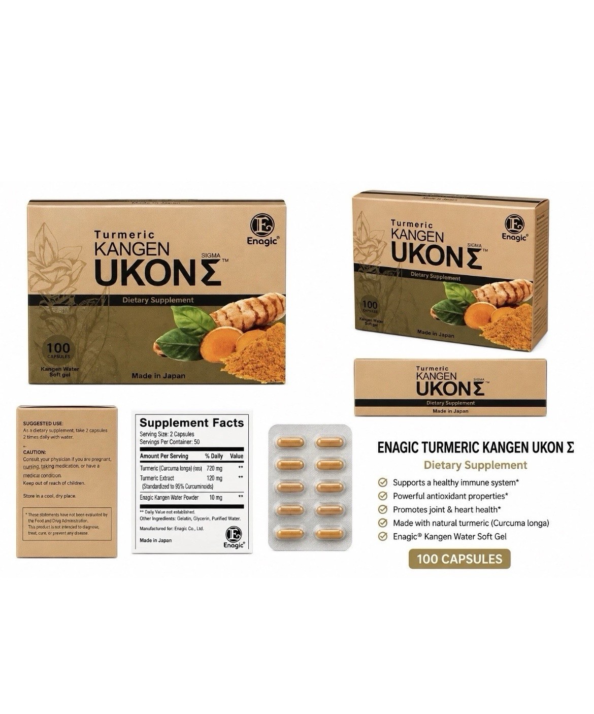 Enagic Kangen Ukon Turmeric / 100% Organic /10 BOXES