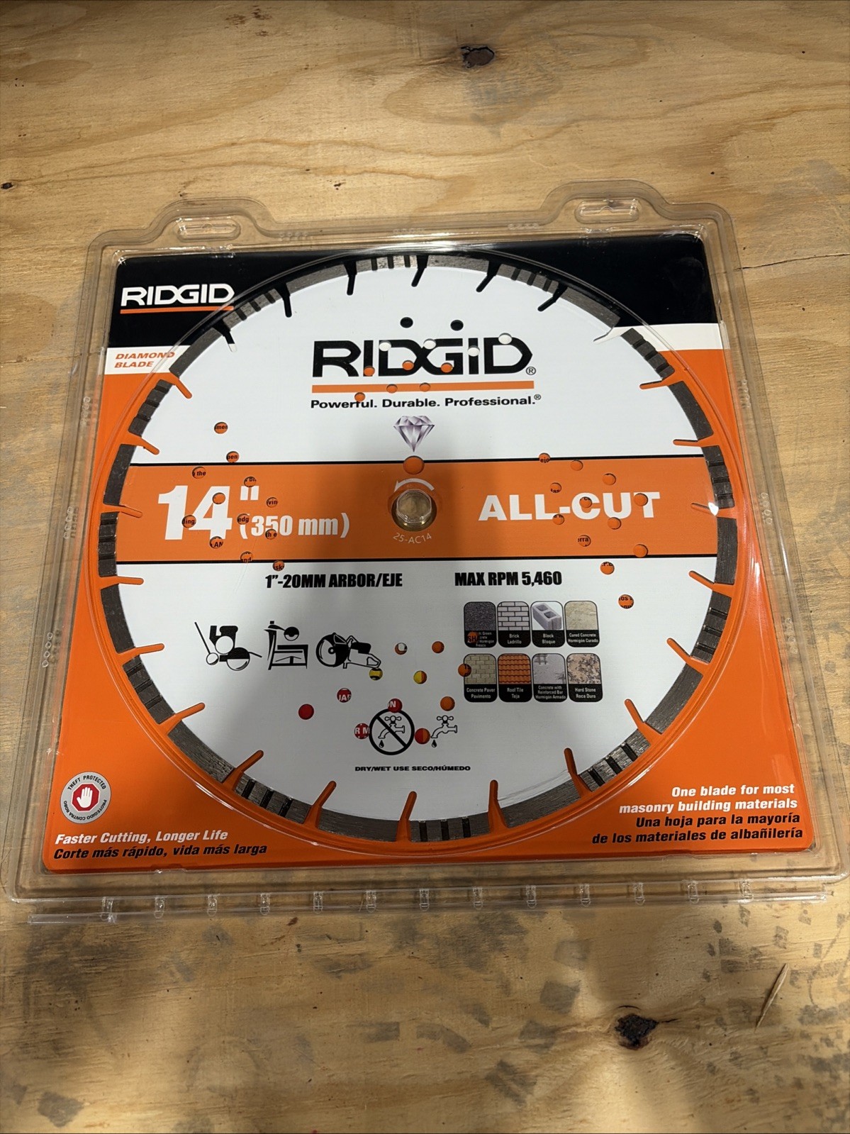 RIDGID 14 in. All-Cut Segmented Rim Diamond Saw Blade