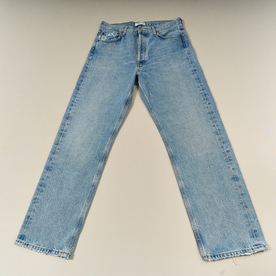 AGOLDE 90s Jeans Womens 28 Blue Cotton High Rise Straight Denim Button Fly