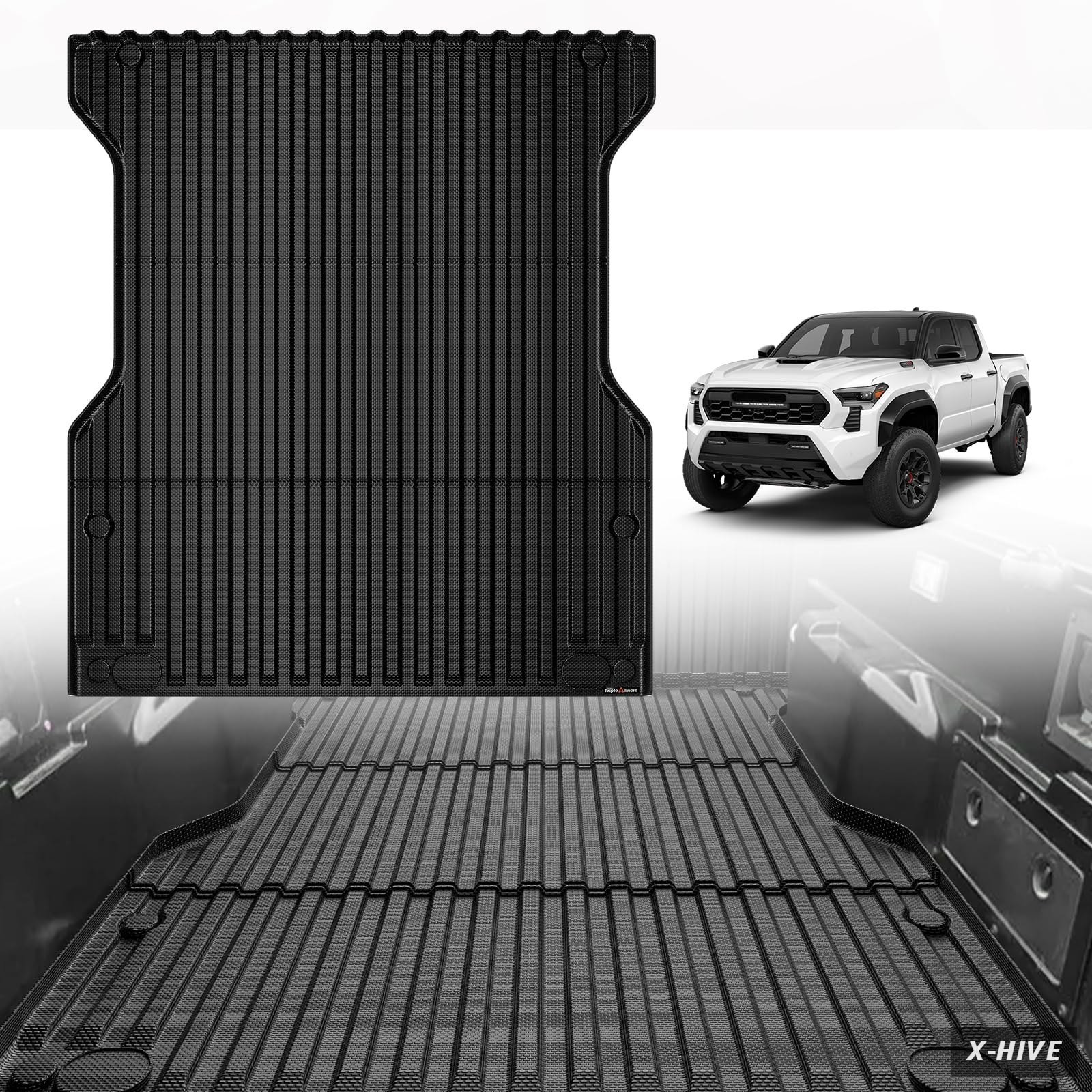 TripleAliners Truck Mat Compatible with 2024 2025 2026 Toyota Tacoma 5FT/5'Be..