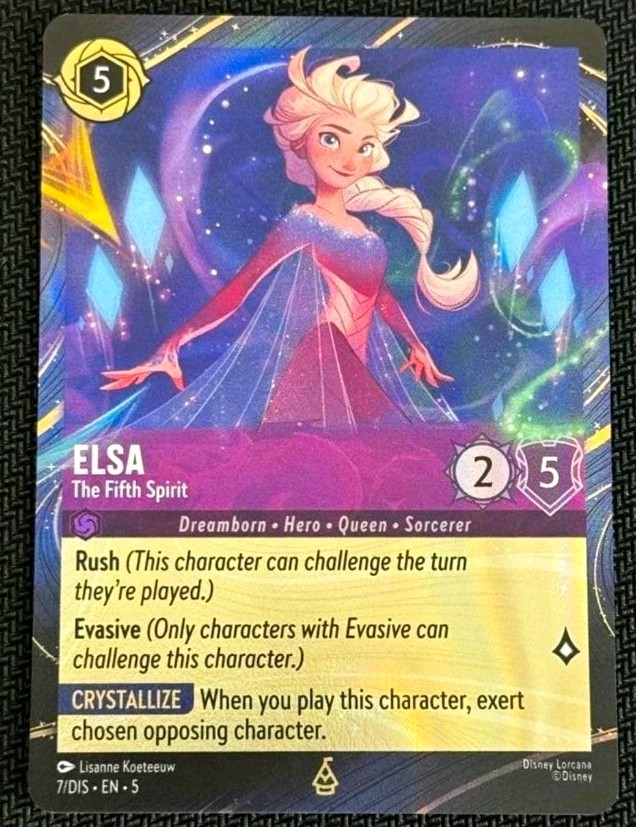 USA SELLER Disney Lorcana Elsa - Fifth Spirit Rare Foil 7/DIS Hong Kong Promo