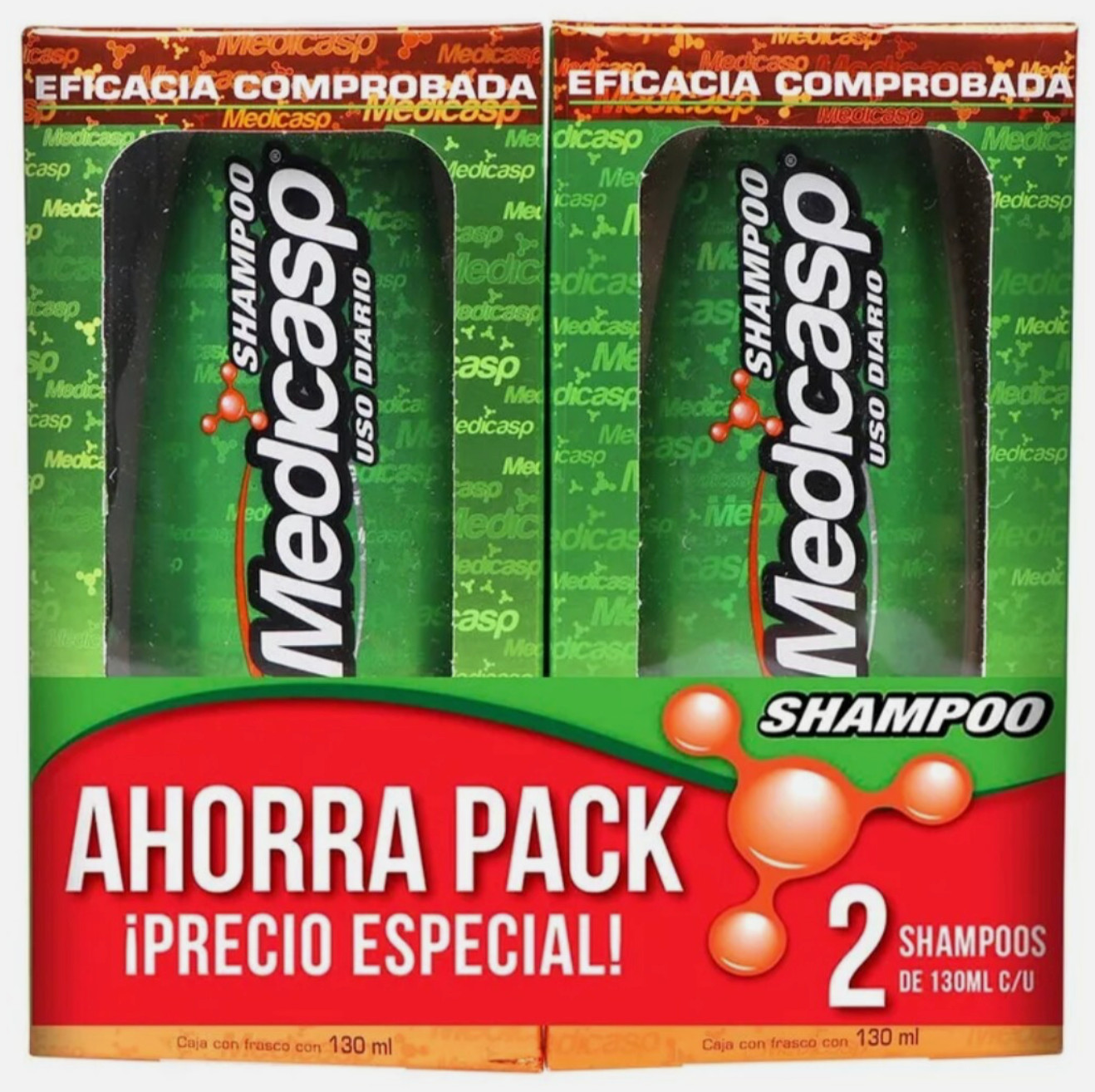 Medicasp Anti Dandruff Shampoo Caspa 2 Pack, 130 ml Each