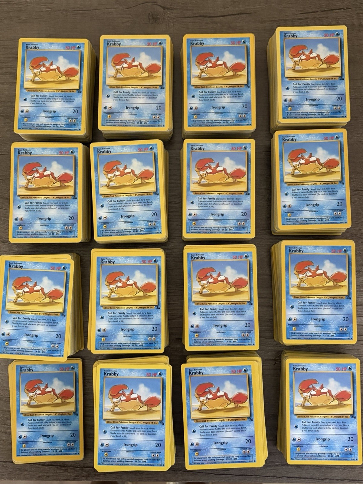 Worlds Largest Fossil Krabby Pokemon Card Lot - 1520x