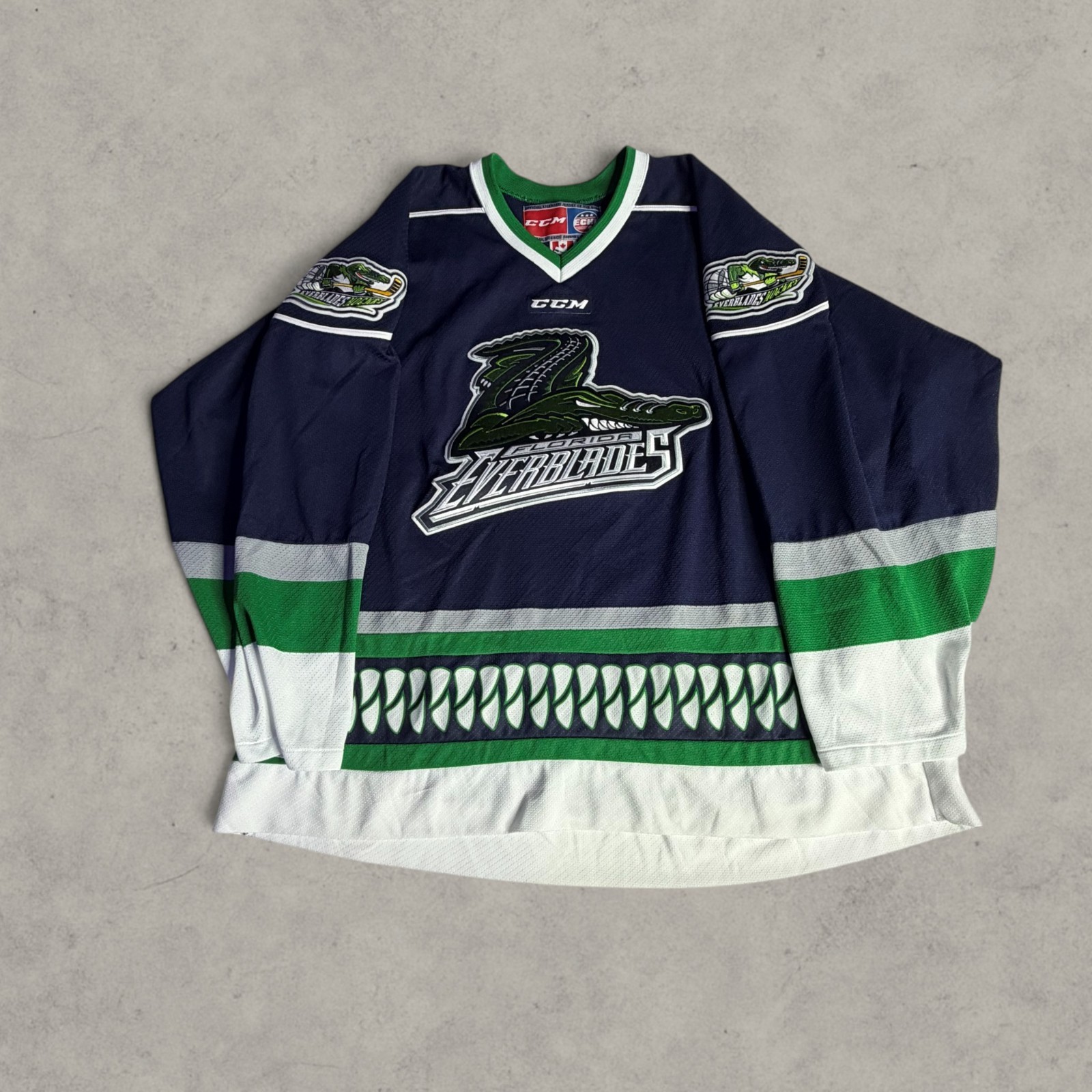 Vintage CCM ECHL Florida Everblades Blue Hockey Jersey Men\'s Size 2XL