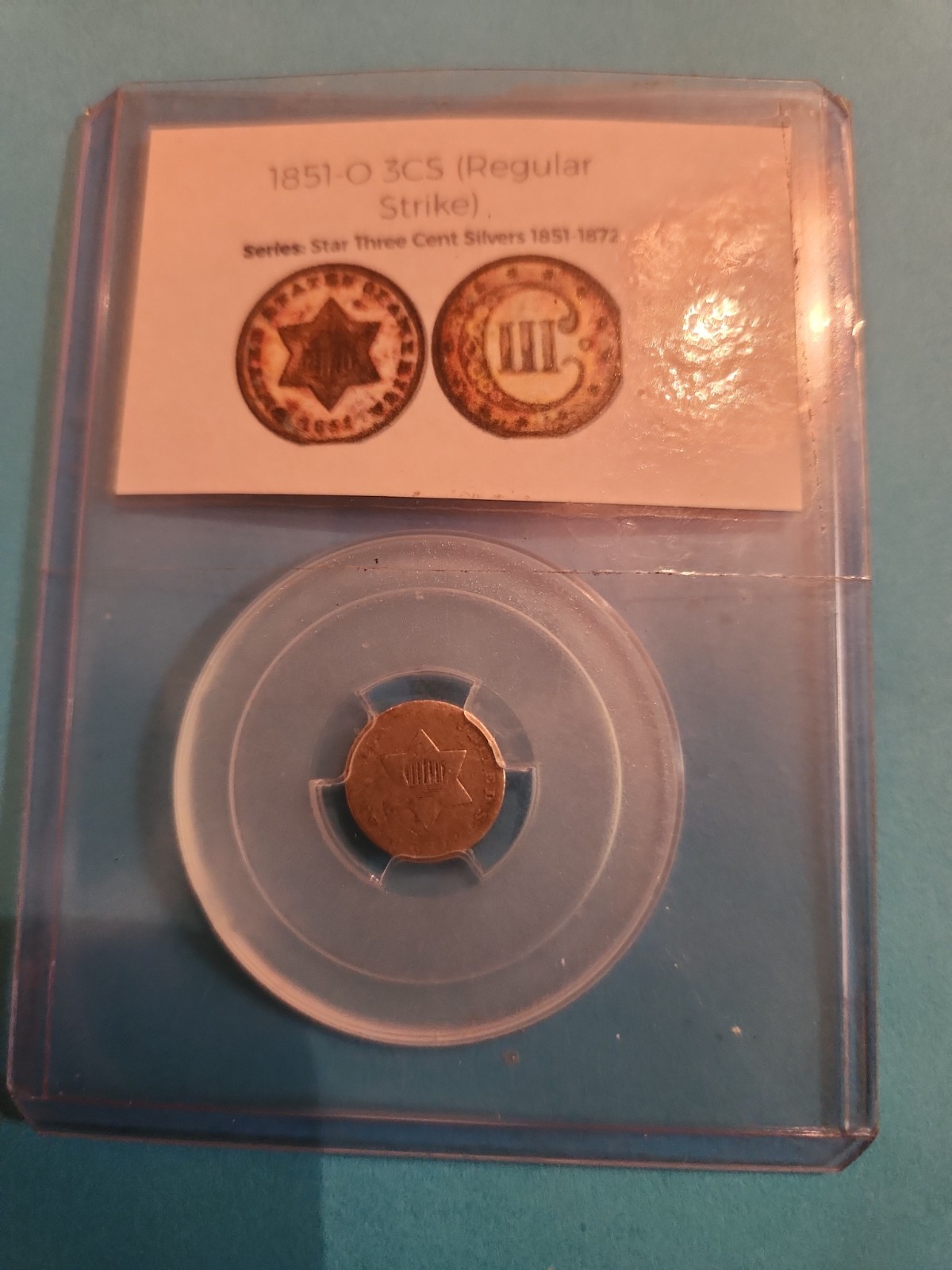 1851-O Three Cent Silver Coin Great Detail 1851-O Three Cent Silver Coin Great Detail