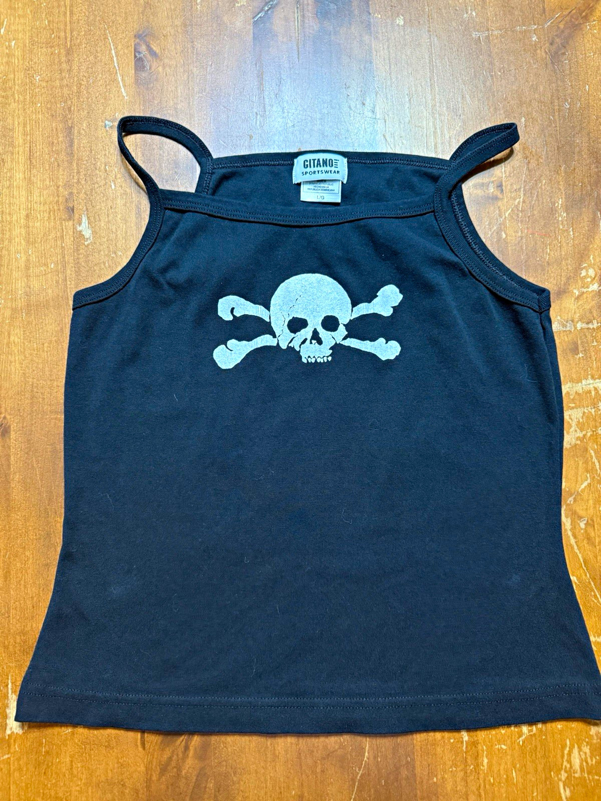 VTG Gitano Women’s Cami L Black 100% Cotton Skull Tank Top Y2K Punk Goth VTG Gitano Women’s Cami L Black 100% Cotton Skull Tank Top Y2K Punk Goth