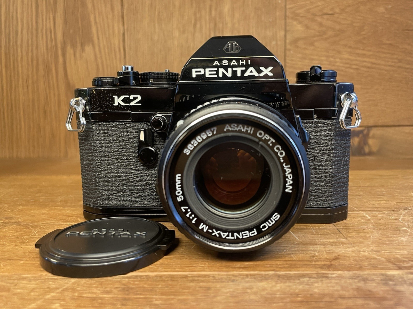 *CLA'd : Near Mint ++* Pentax K2 Black Film Camera SMC M 50mm F/1.7 Lens From JP