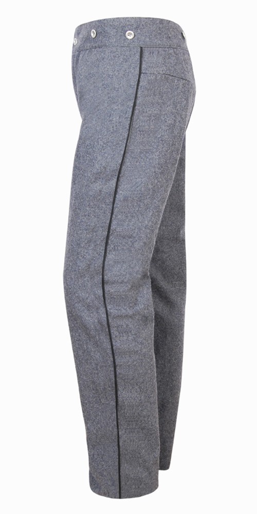 US Civil War Confederate Gray Pants With 0.8 inch Multi Color Trim All Sizes