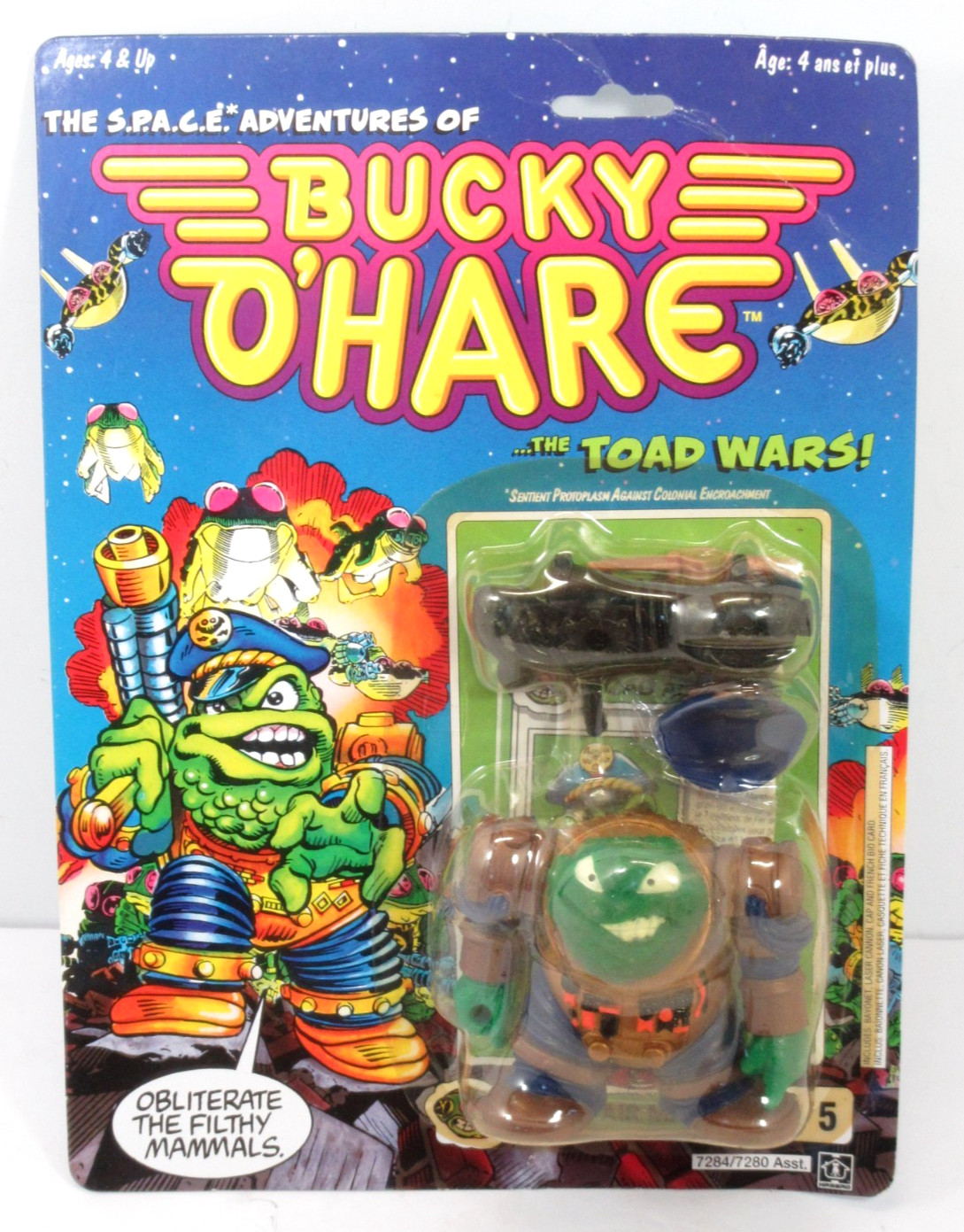 Toad Air Marshall Space Adventures Bucky O'Hare 1990 Hasbro Warped Card Toad Air Marshall Space Adventures Bucky O'Hare 1990 Hasbro Warped Card