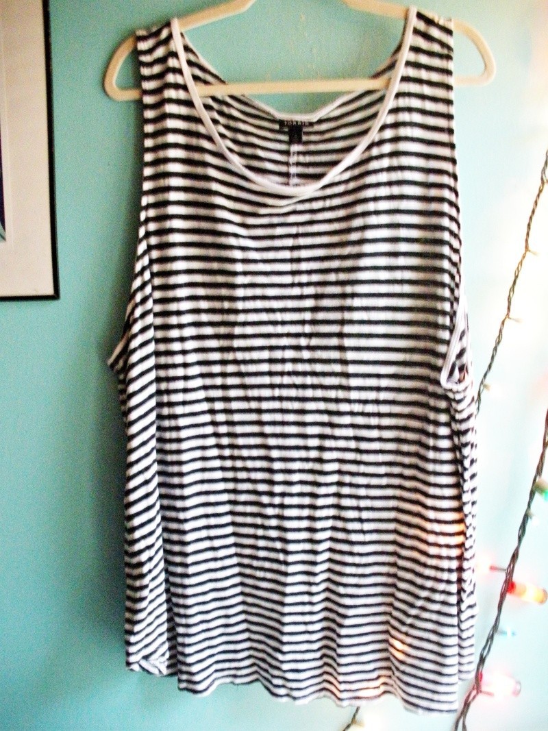 Torrid plus size 4x black and white Striped tank top