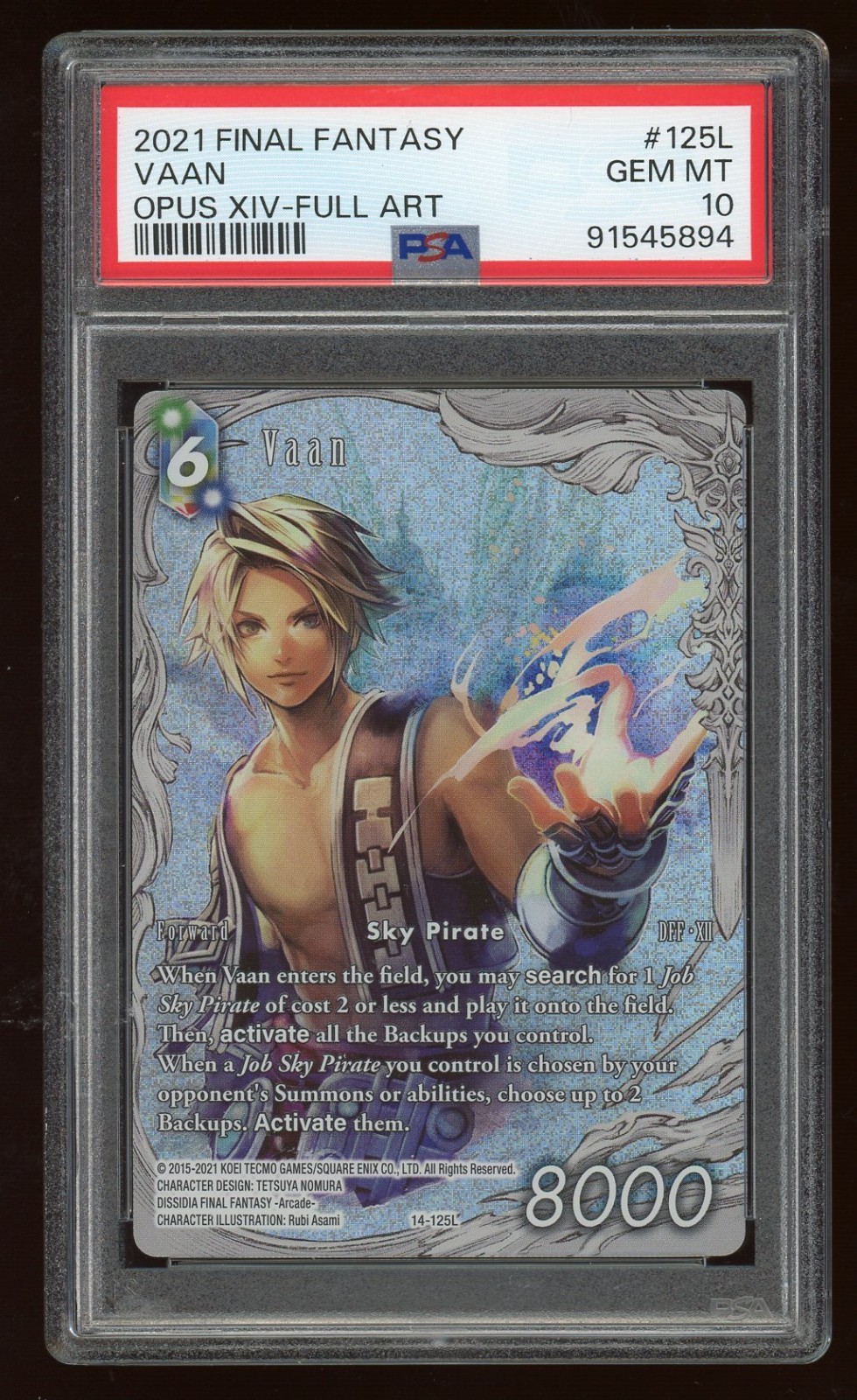 2021 Final Fantasy Vaan Opus XIV Full Art #125L PSA 10 2021 Final Fantasy Vaan Opus XIV Full Art #125L PSA 10