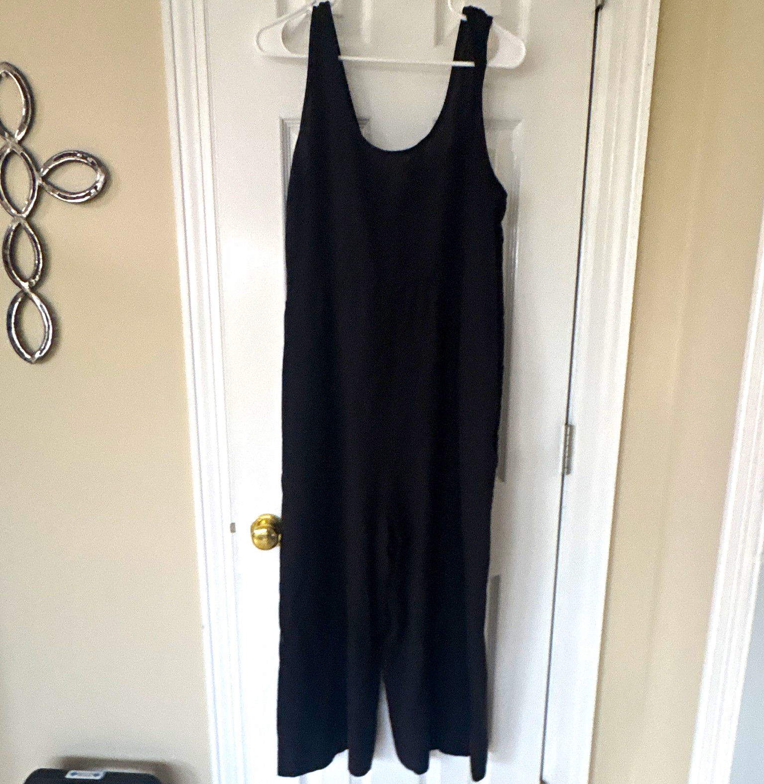 Patagonia Women\'s Black Sleeveless One-Piece Jumpsuit w/ Pocket, Size L