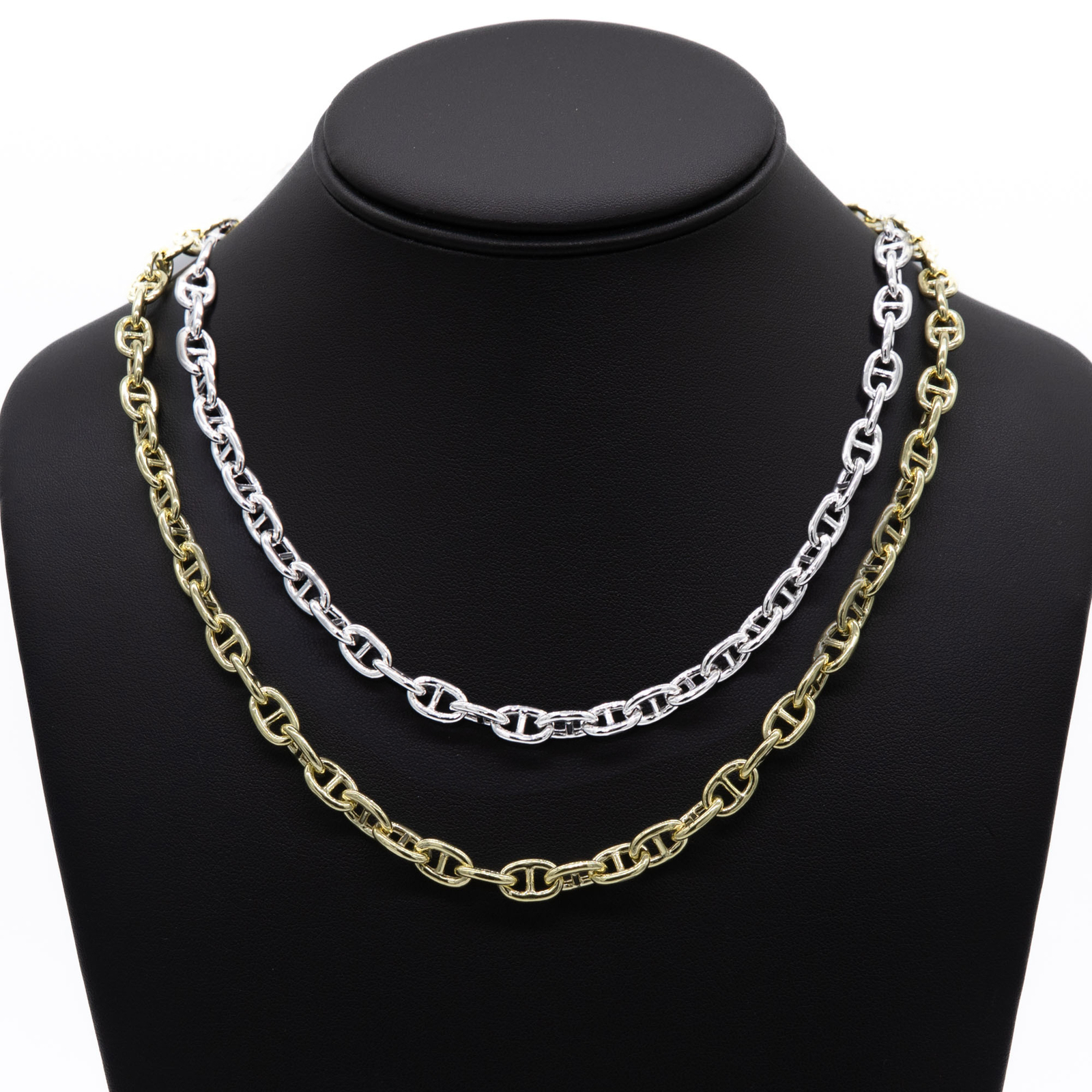 7mm Puffed Mariner Anchor Link Chain Necklace Sterling Silver 925 Italy ALL SIZE