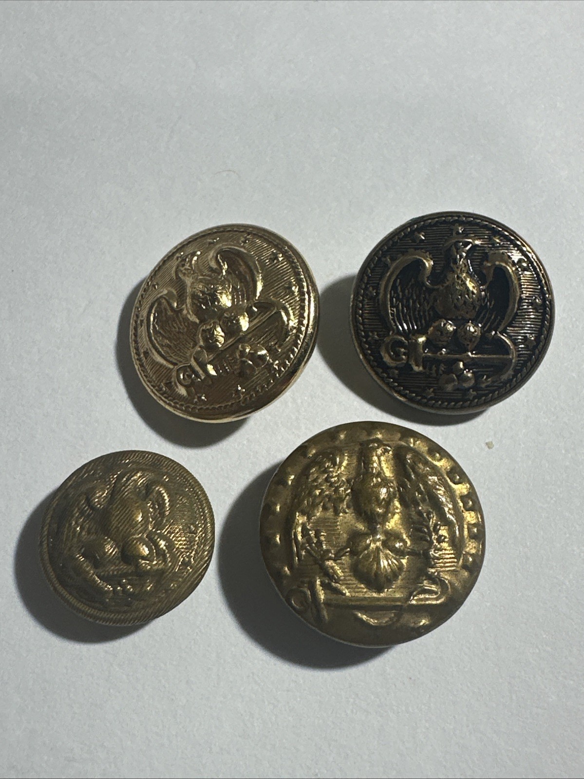 Antique Vintage Civil War Union Navy Coat Buttons Mixed Lot Of 4