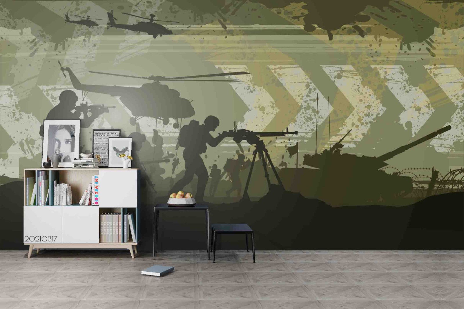 3D Military Illustration Wall Murals Wallpaper Murals Wall Sticker 3