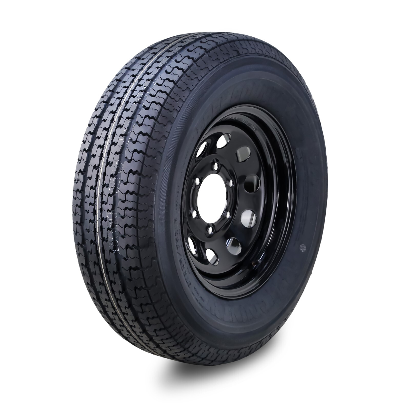 WINDA Trailer Tire Assembly ST225/75R15 10-Ply Black Mod Rim 6 Lug on 5.5