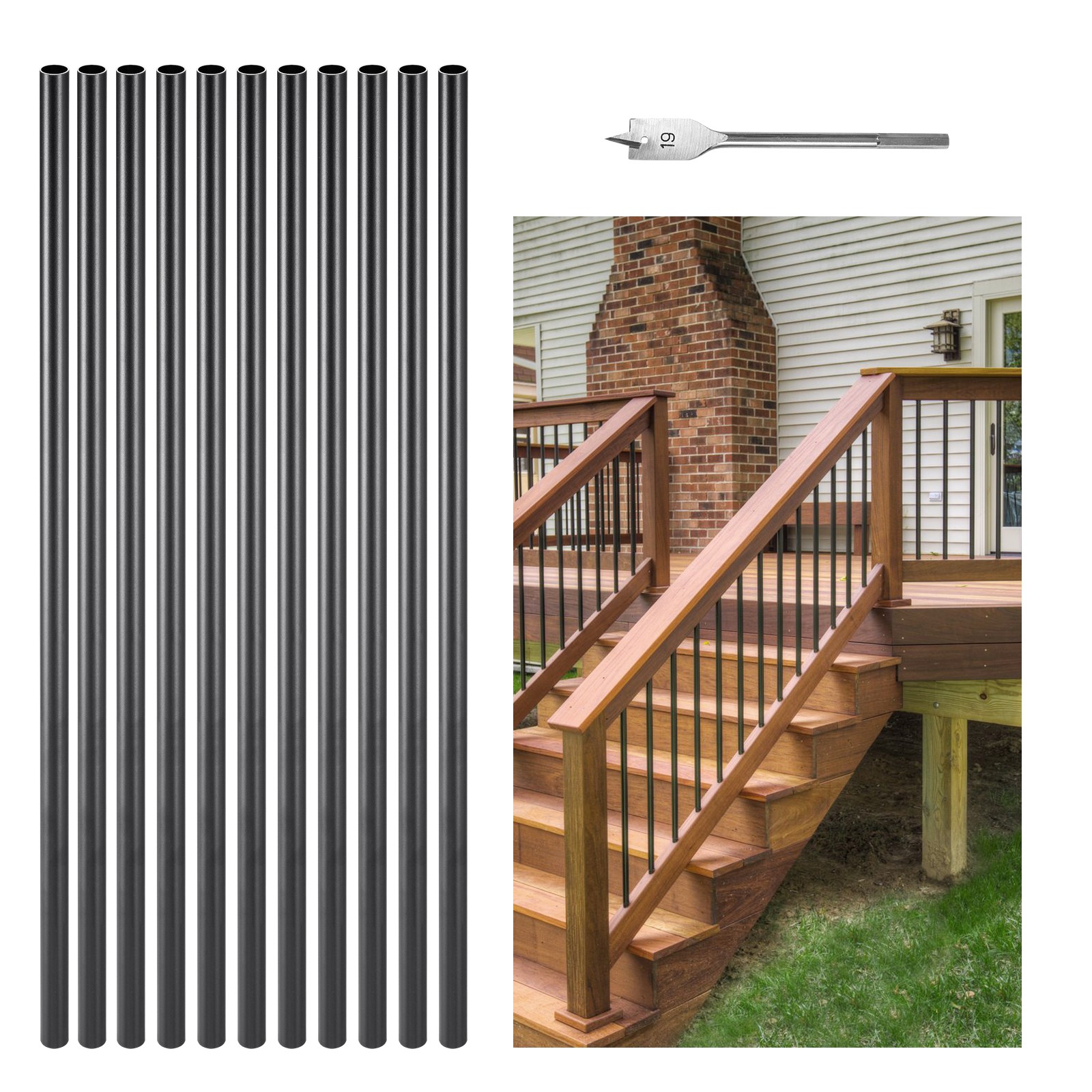 VEVOR Deck Balusters 101 Pack 26 In Aluminum Staircase Deck Spindles