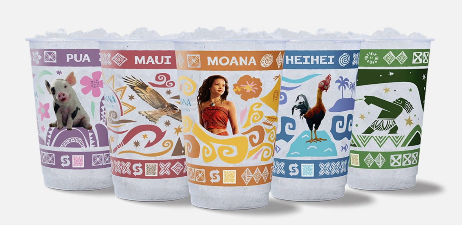 Disney Moana 2 Subway Collector Cup Complete Set of 5 w/ Lids NEW