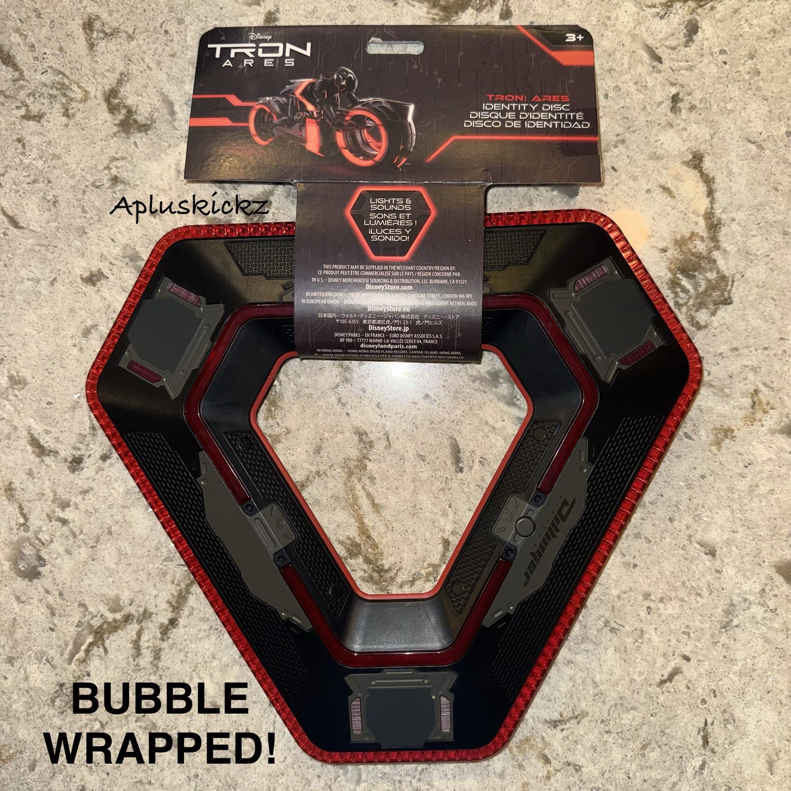 2025 Disney Parks Tron Ares Identity Disc with Lights and Sounds NWT BUBBLE WRAP