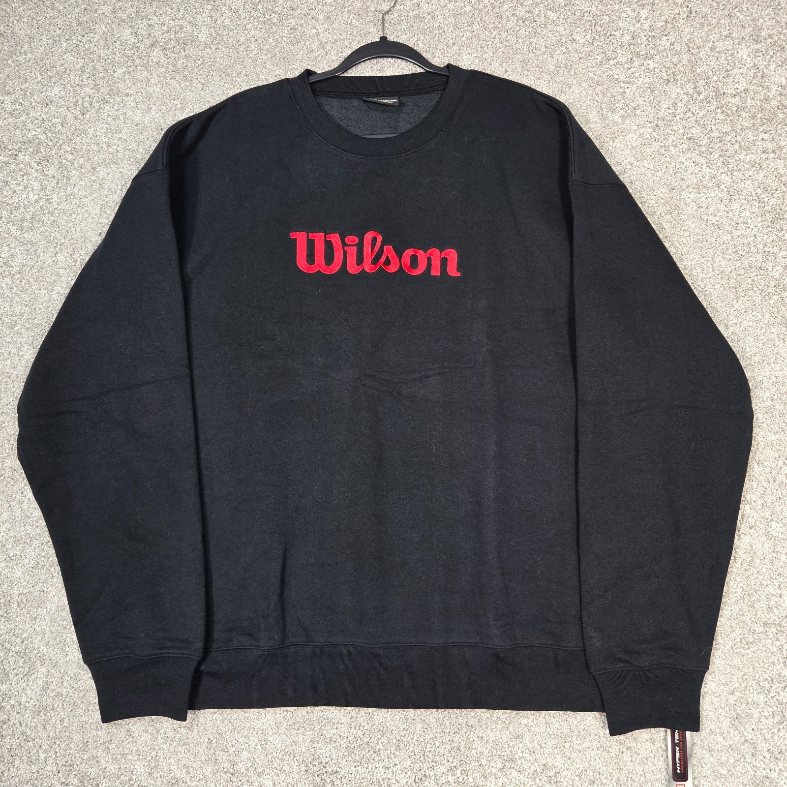 Wilson Sweatshirt Mens XL Black soft Fleece Crew Pullover Embroidered Logo NEW Wilson Sweatshirt Mens XL Black soft Fleece Crew Pullover Embroidered Logo NEW