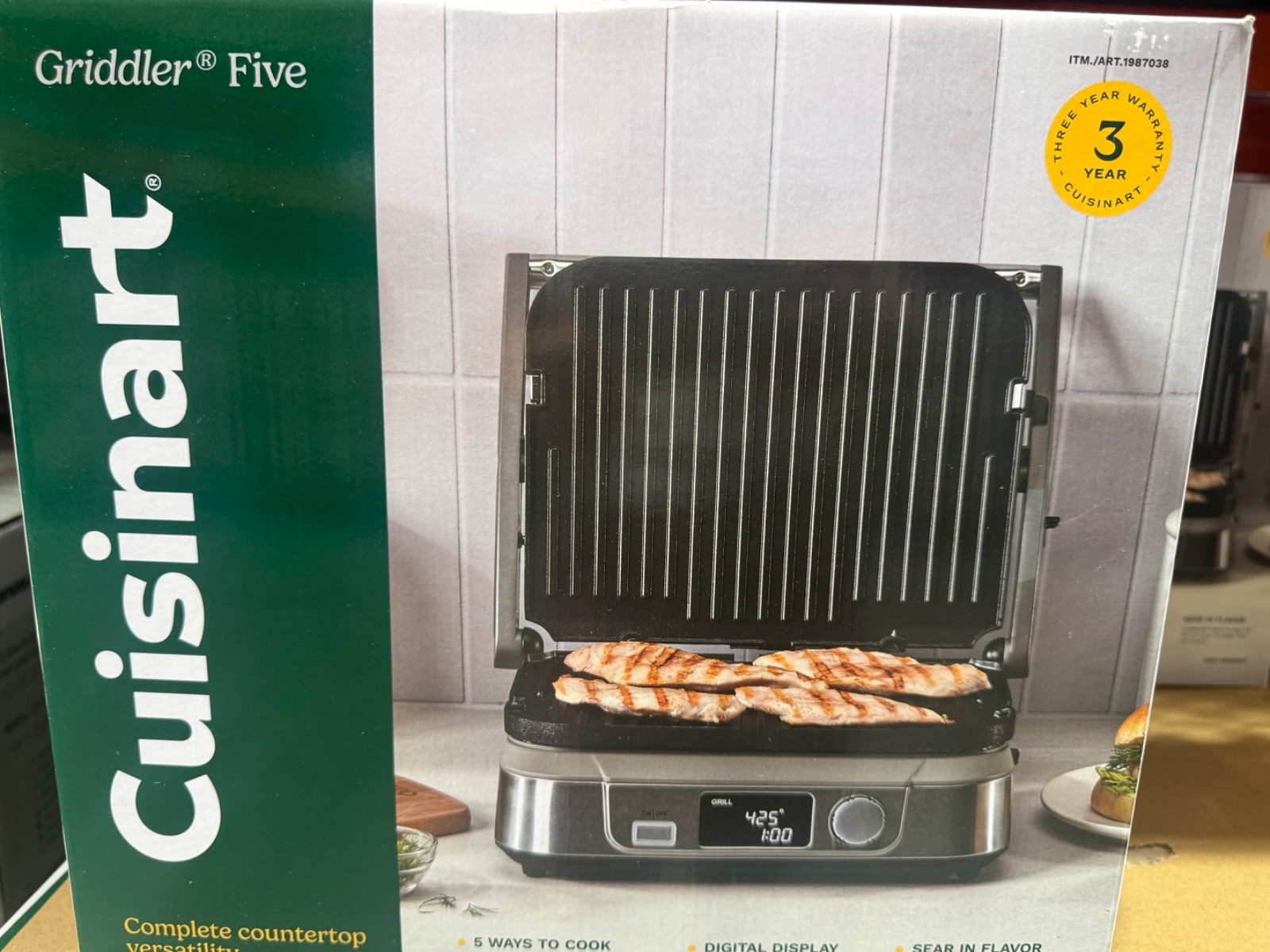 NEW Cuisinart Griddler Five 5 in 1 Digital Grill Griddle Panini Press Stainless