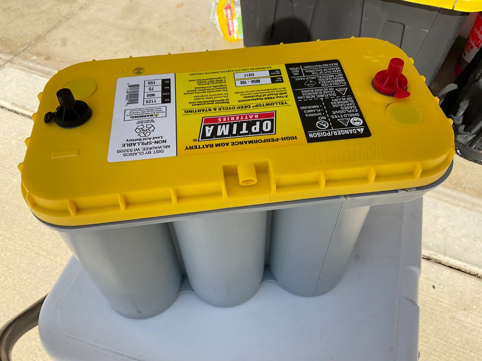 OPTIMA BAT. D31T YELLOW TOP GRP31 local pickup only 8050160