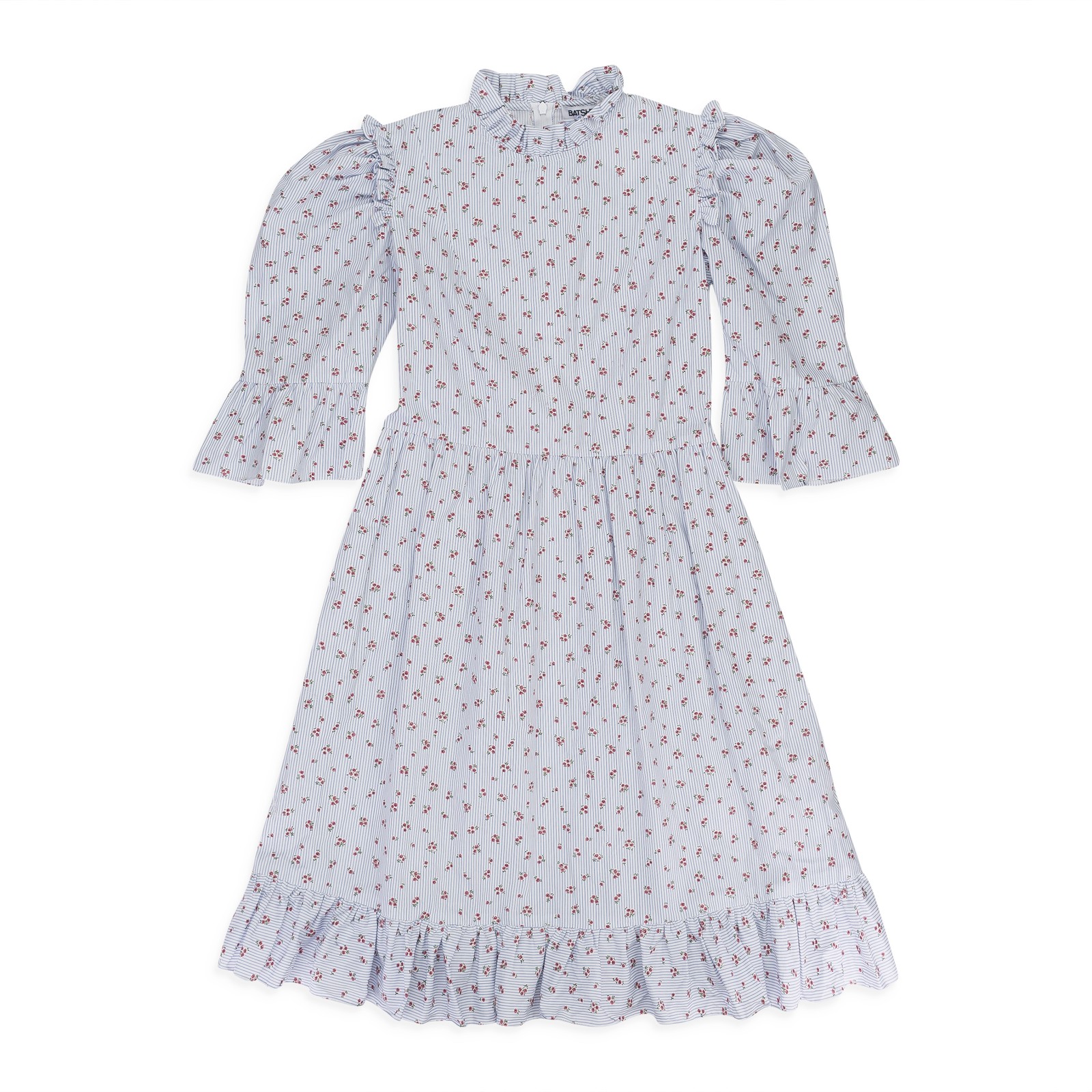 NWT BATSHEVA FLORAL STRIPE SPRING PRAIRIE BLUE DAY DRESS SIZE 2 $455 NWT BATSHEVA FLORAL STRIPE SPRING PRAIRIE BLUE DAY DRESS SIZE 2 $455