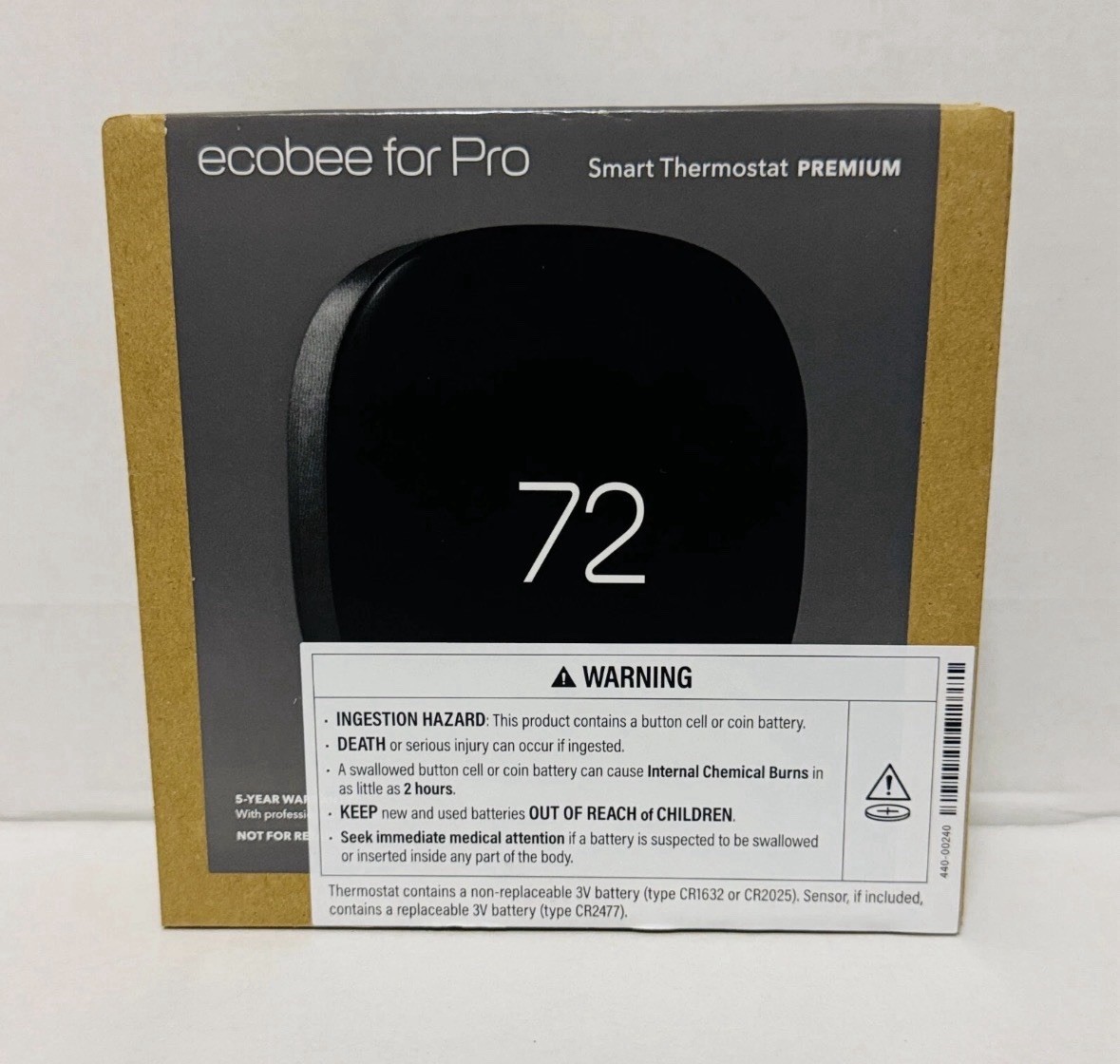Ecobee For Pro Smart Thermostat Premium EB-STATE6PB-01 Black/Silver (No Sensor)