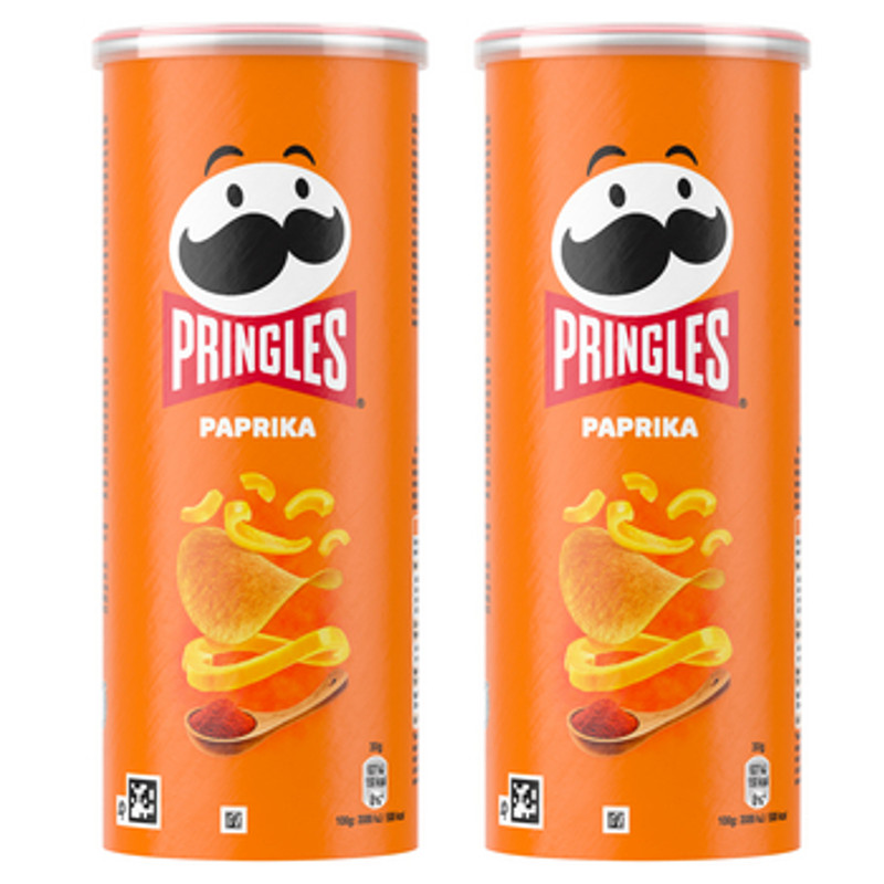 Pringles Potato Chips PAPRIKA flavor - 2 x 165g - Made in Belgium -FREE SHIPPING