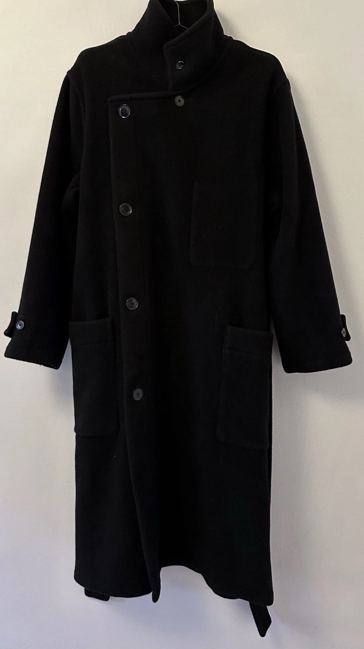 Lemaire Wool Wrap Coat Black M - 100% Wool - Made in Slovakia - Excellent Condition