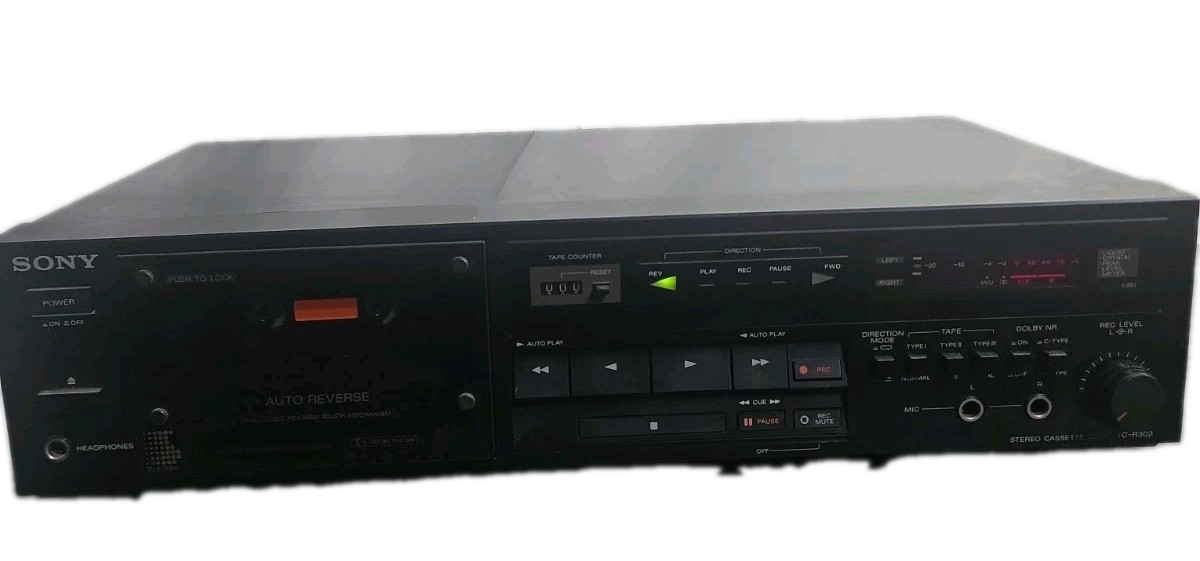Sony TC-R302 Stereo Cassette Deck Auto Reverse Dolby Power Tested Only \