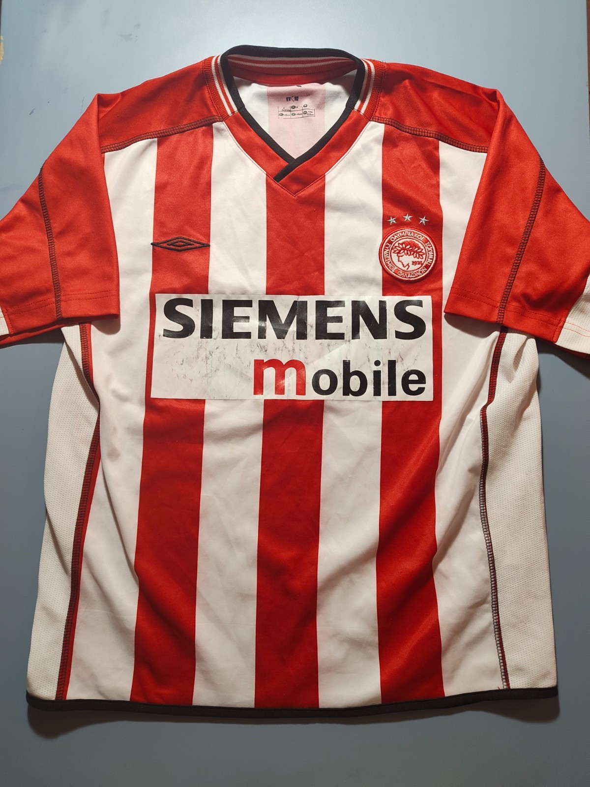 Vintage Olympiacos FC 2002/03 Umbro Home Shirt – Giovanni #10