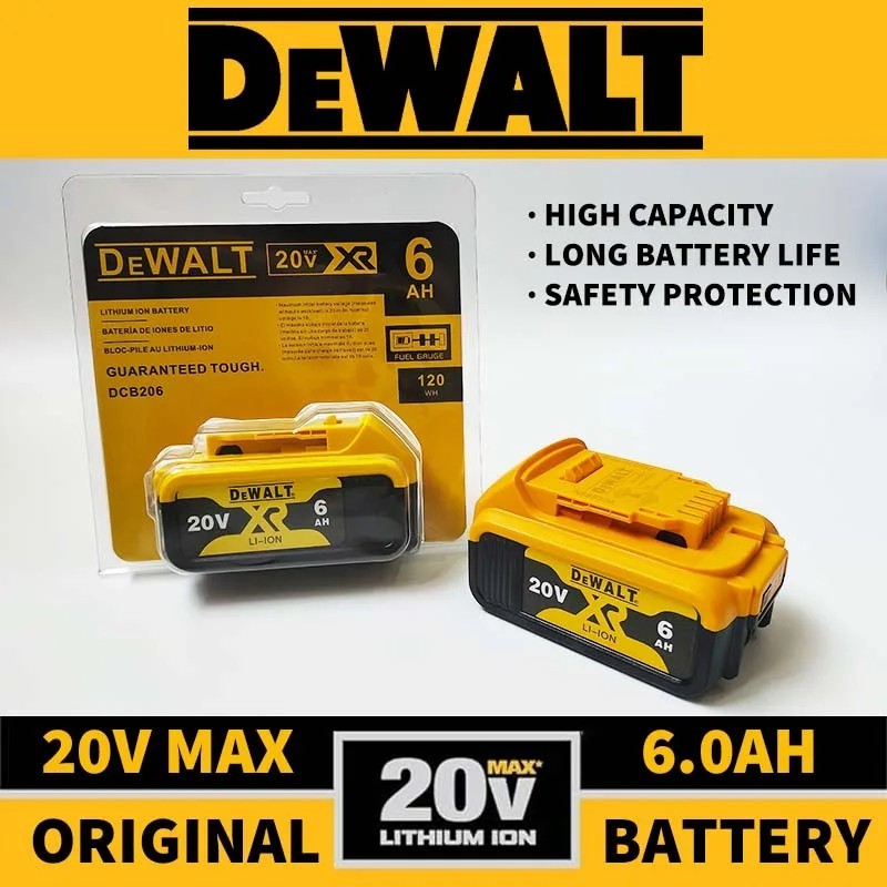DEWALT DCB206 20V Max XR 2 Pack 6.0Ah Lithium-Ion Battery New In Pack Batteries DEWALT DCB206 20V Max XR 2 Pack 6.0Ah Lithium-Ion Battery New In Pack Batteries