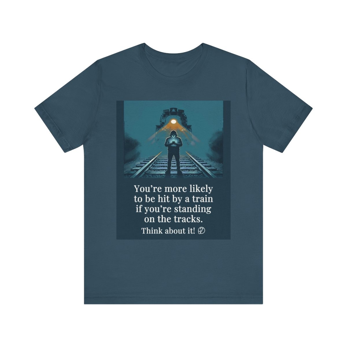 Funny train shirt, more likely to be hit by a train, standing on the tracks