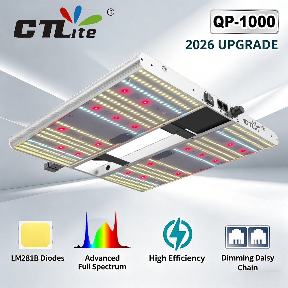 CTLite QP1000 LED Grow Light 120W Full Spectrum 2x2 3x3 Tent Dimmable All Plants