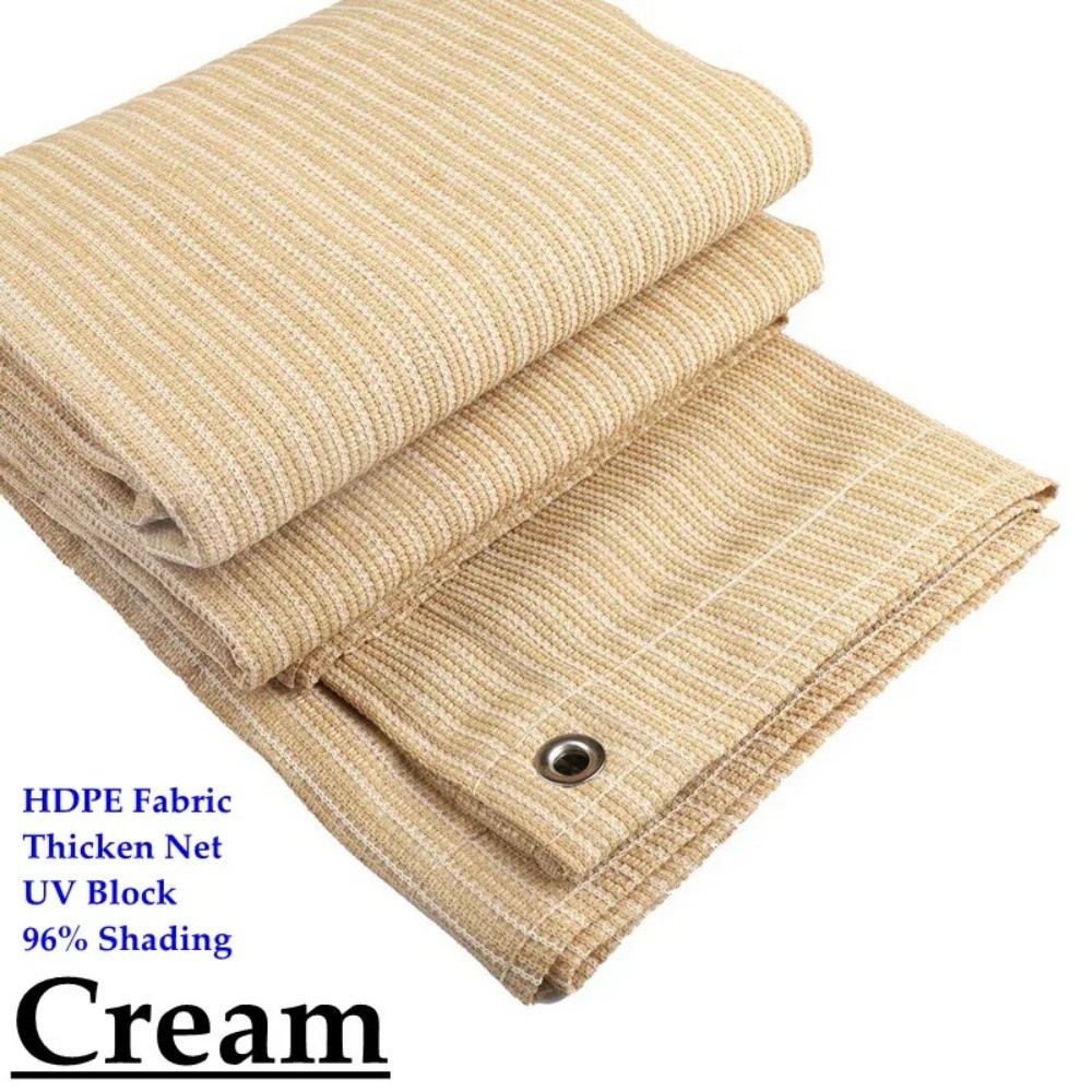 96%Anti UV Beige HDPE Sun Shade Net Outdoor Canopy Balcony Safety Privacy Screen